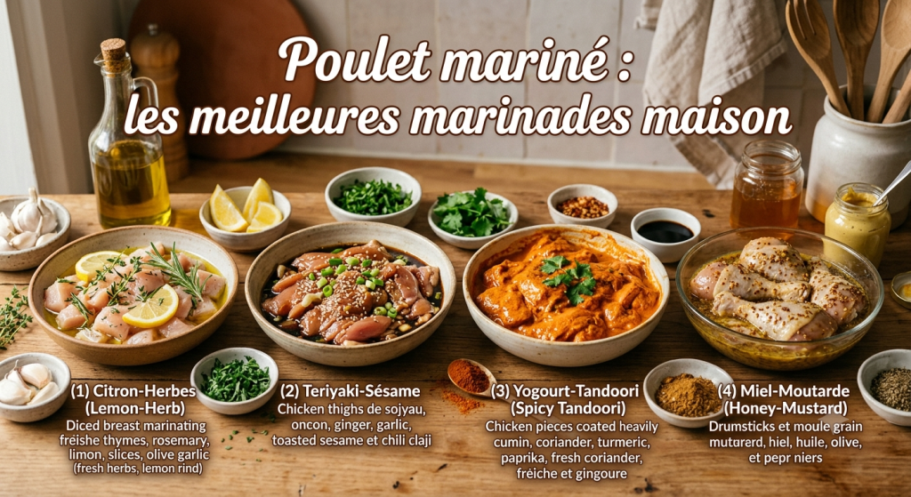 Poulet mariné : les meilleures marinades maison