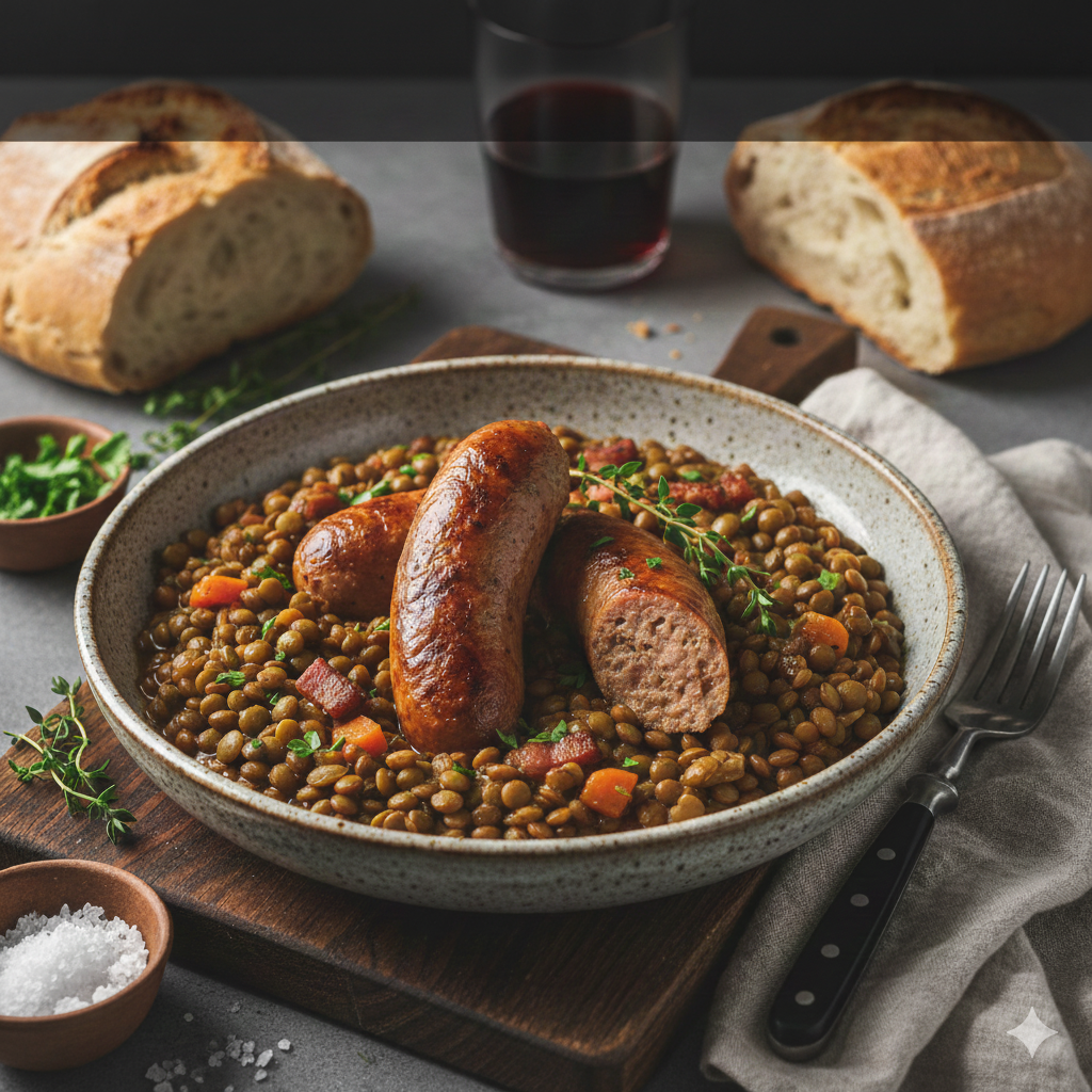 Recette de Saucisses-Lentilles : Le Plat Réconfortant par Excellence